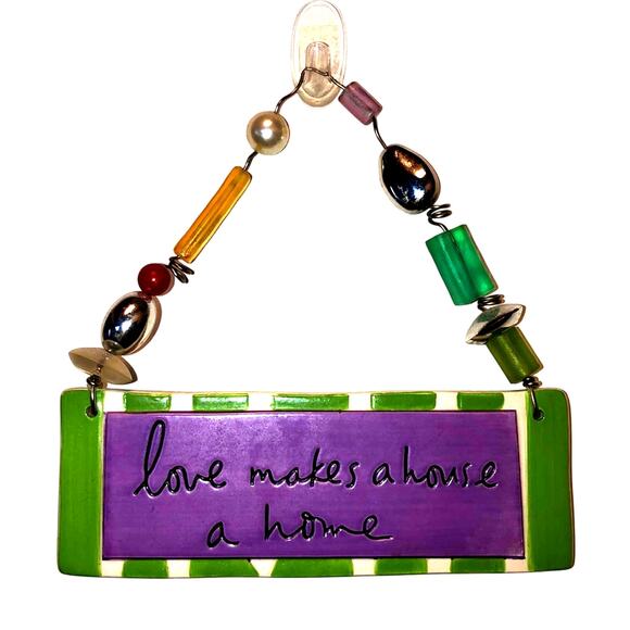 Sandra Magsamen Colorful Ceramic Home Decor Sign Beaded Hanger - Picture 2 of 6